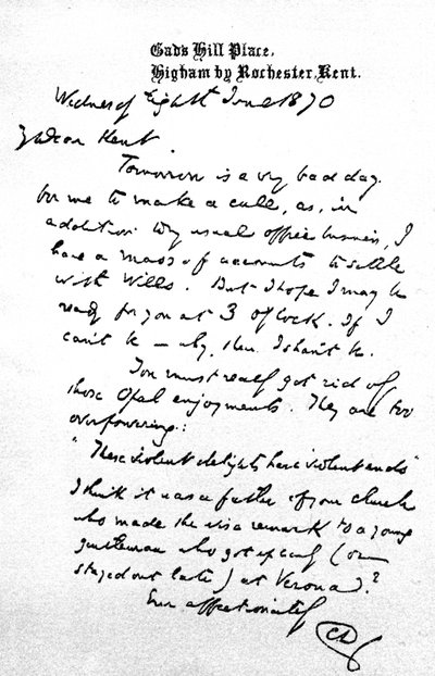 Brief an Charles Kent, geschrieben aus Gad