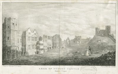 Dudley Schloss - Der Bergfried (Lithographie) von Charles Joseph Hullmandel