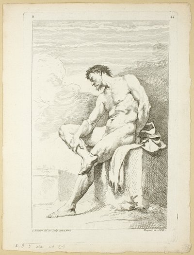Figur, aus dem zweiten Buch der Figuren der Akademien, teilweise graviert von den Professoren der Königlichen Akademie von Charles Joseph Natoire