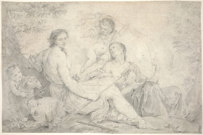 Hestia in einer mythischen Landschaft von Charles Joseph Natoire
