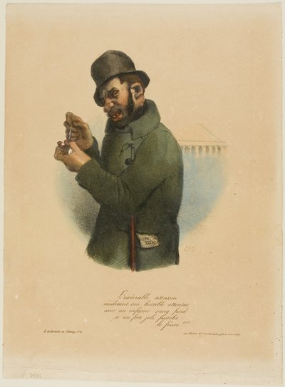 Der abscheuliche Attentäter betrachtet seinen schrecklichen Angriff... von Charles Joseph Traviès