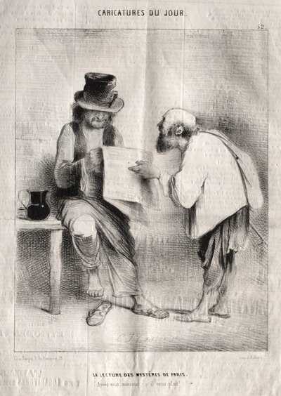 Karikaturen des Tages: Das Lesen der Geheimnisse von Paris von Charles Joseph Traviès de Villers