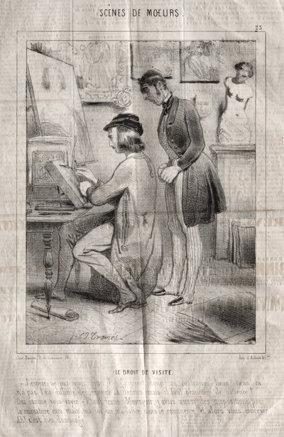 Szenen des Lebens: Das Besuchsrecht. Ich hoffe, ich störe nicht... von Charles Joseph Traviès de Villers