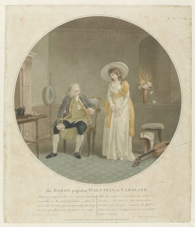Frau mit einer weißen Rose und ein Mann auf einem Stuhl von Charles Knight