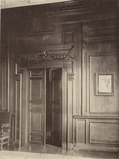 Thorpe Hall, Grantham, Tür und Vertäfelung im Speisesaal von Charles Latham