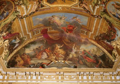 Holland akzeptiert Frieden und löst sich 1678 vom Heiligen Römischen Reich und von Spanien, Deckenmalerei aus der Galerie des Glaces von Charles Le Brun