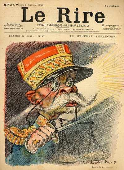 Karikatur von General Zurlinden, von der Titelseite von 