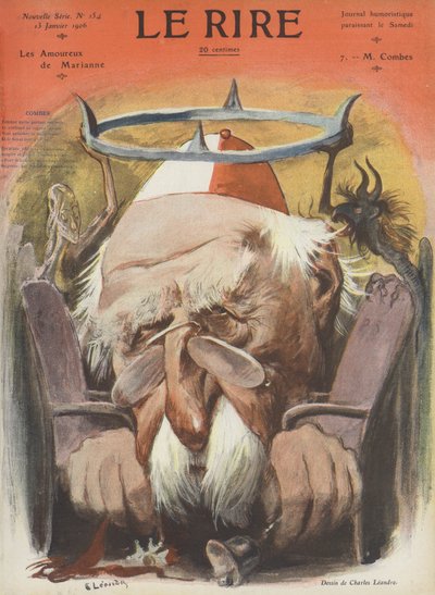 Emile Combes, französischer Politiker. Illustration für Le Rire von Charles Leandre
