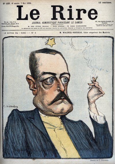 M. Waldeck-Rousseau zukünftiger Kaiser der Moderaten - Karikatur von Pierre Waldeck-Rousseau (1846-1904) von Charles Léandre (1862-1934) in 