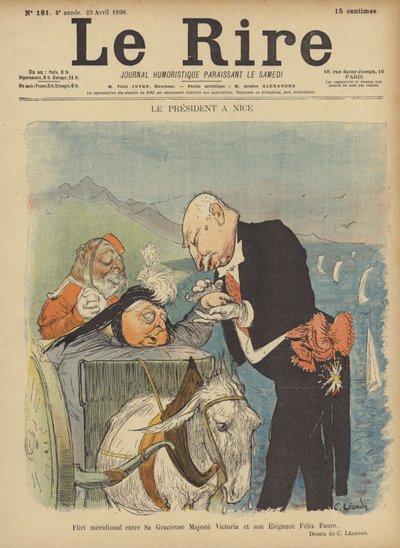 Präsident Felix Faure und Königin Victoria, Illustration für Le Rire von Charles Leandre