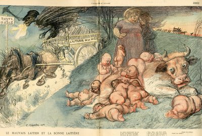 Der Butterteller, Satirisch in Farben von Charles Leandre