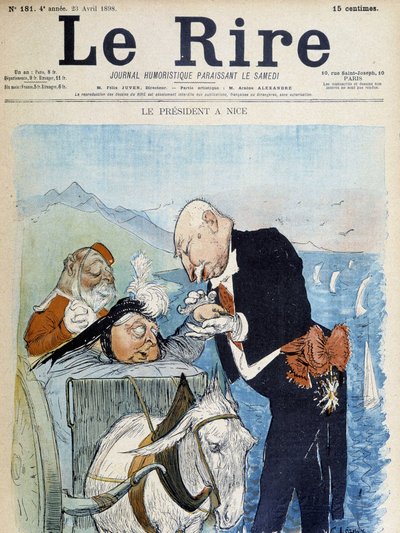 Victoria und Félix Faure in Nizza - von Léandre, in „Le Rire“ vom 23.04.1898 von Charles Leandre