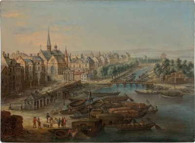 Ansicht des Arsenals, des Hafens Saint Paul und des Quai des Célestins in Paris, 1730er Jahre von Charles Léopold van Grevenbroeck