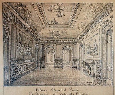 Der Salon des Clodions im Königspalast von Laeken von Charles Louis Girault