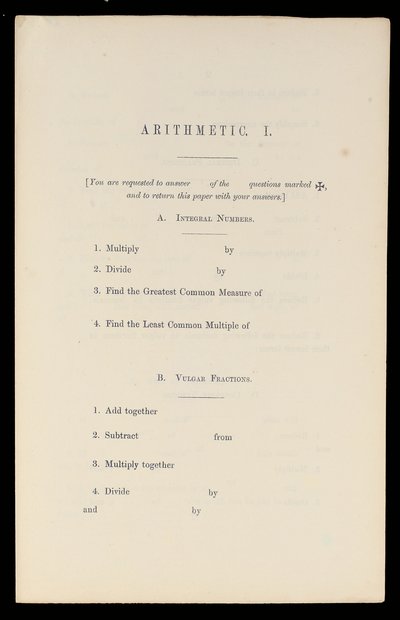 Arithmetik, Oxford University Press, ca. 1870 von Charles Lutwidge Dodgson