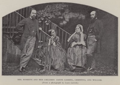 Mrs. Rossetti und ihre Kinder Dante Gabriel, Christina und William von Charles Lutwidge Dodgson