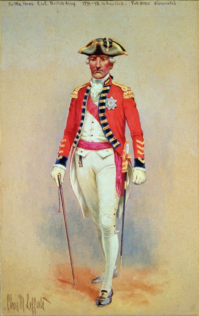 Sir William Howe, Oberbefehlshaber der britischen Armee (1776-78) in voller Montur abgestiegen von Charles MacKubin Lefferts