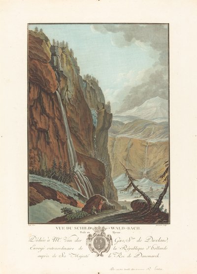 Ansicht des Schild-Wald-Bachs im Winter von Charles Melchior Descourtis