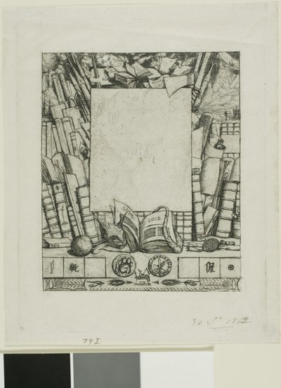 Entwurf für einen Rahmen für das Porträt von Armand Guéraud von Charles Meryon