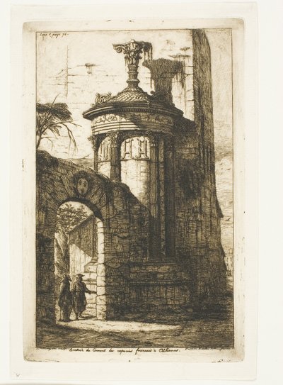 Eingang zum französischen Kapuzinerkloster in Athen von Charles Meryon
