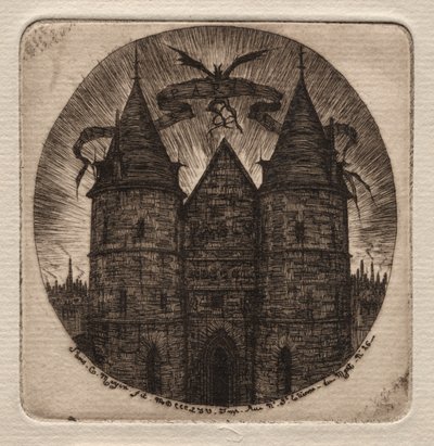 Radierungen von Paris: Altes Tor des Justizpalastes, 1854 von Charles Meryon