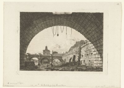Ansicht von Pont-Neuf unter dem Bogen Pont-au-Change in Paris von Charles Meryon