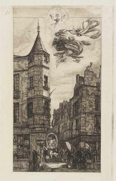 Haus mit Turm, Nr. 22 von Charles Meryon