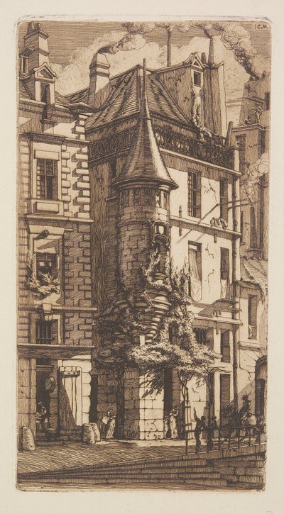 Haus mit einem Türmchen, Weberstraße, Paris von Charles Meryon