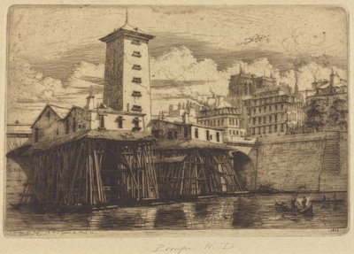 Die Pumpe Notre-Dame, Paris von Charles Meryon