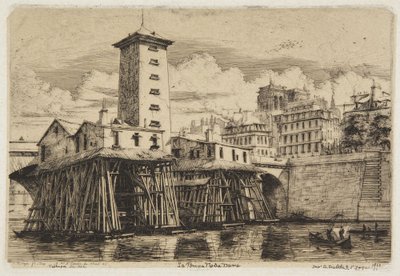 Die Notre-Dame-Pumpe - 1852 von Charles Meryon