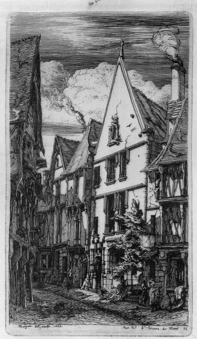 Die Rue des Toiles in Bourges von Charles Meryon