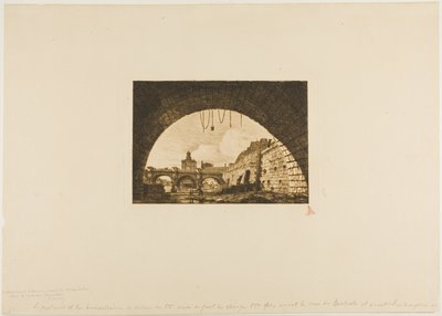 Pont-Neuf und die Samaritaine, gesehen unter dem ersten Bogen der Pont-au-Change, Paris von Charles Meryon