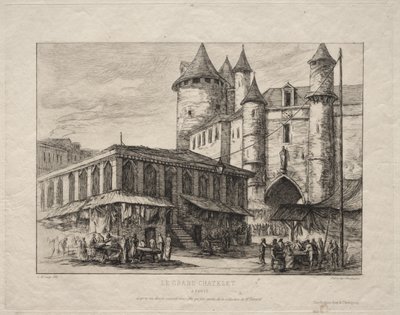 Das Grand Châtelet, Paris, um 1780 von Charles Meryon