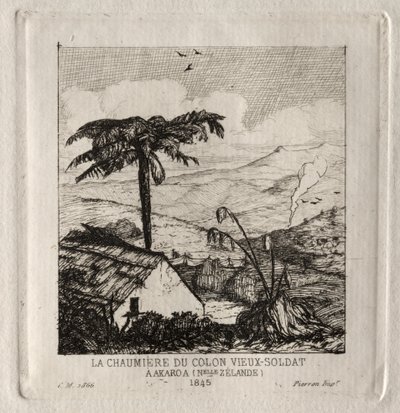 Die Hütte des alten Soldatensiedlers in Akaroa, 1845, 1866 von Charles Meryon