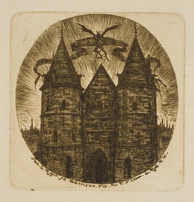 Das alte Tor des Palais de Justice, Paris von Charles Meryon