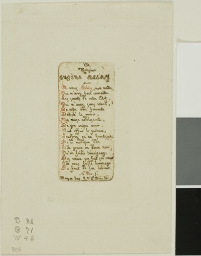 Eugène Bléry gewidmete Verse, Nr. 1 von Charles Meryon