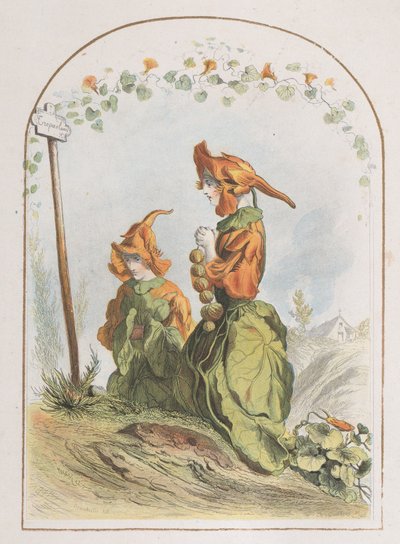 Kapuzinerkresse, aus Les Fleurs Animées, 1820-70 von Charles Michel Geoffroy