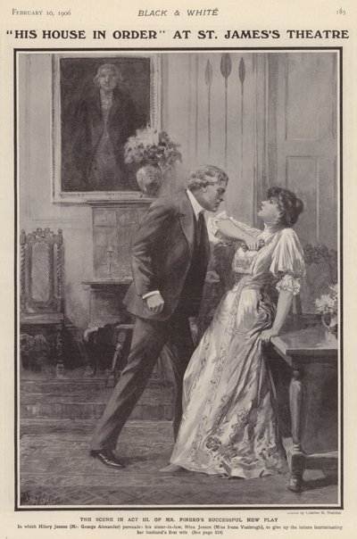 Englische Schauspieler George Alexander und Irene Vanbrugh in einer Aufführung von Arthur Wing Pinero