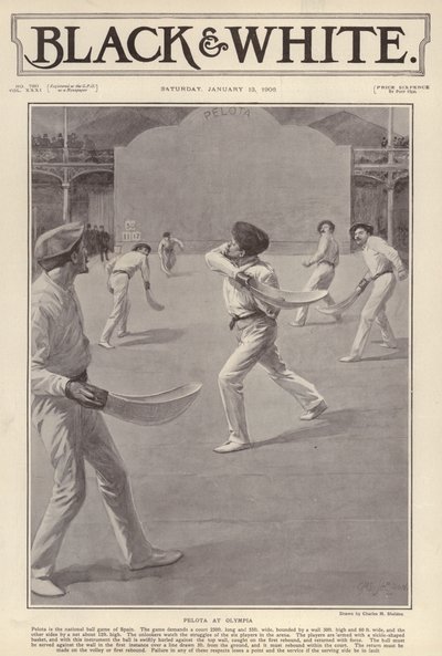 Der baskische Sport Pelota, gespielt in Olympia, London von Charles Mills (after) Sheldon
