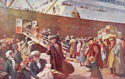 Auswanderer nach Kanada an Bord der RMS Empress, Liverpool von Charles Mills Sheldon