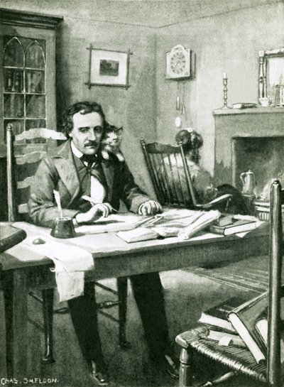Poe bei der Arbeit unter Catalinas Auge von Charles Mills Sheldon