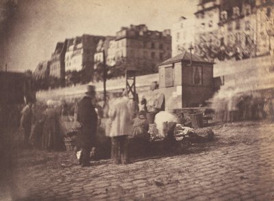 Marktszene am Hafen des Hôtel de Ville, Paris, vor Februar 1852 von Charles Nègre