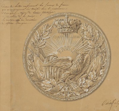 Entwurf für die Medaille zur Erinnerung an die Charta von 1830, 1830 von Charles Nicolas Odiot