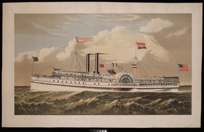 Amerikanischer Raddampfer City of Worcester Norwich Line nach Boston über New London und Norwich von Charles Parsons