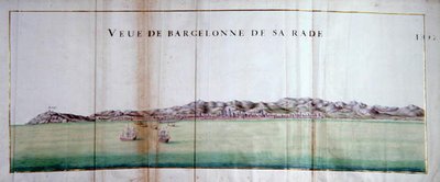 Blick auf Barcelona und seinen Hafen von Charles Pene