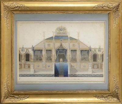 Projekt der Großen Tribüne und des Throns für das Fest der Verteilung der Adler von Charles Percier