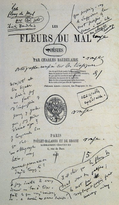 Gut zu zeichnen aus „Fleurs du Mal“, kommentiert von Charles Baudelaire von Charles Pierre Baudelaire