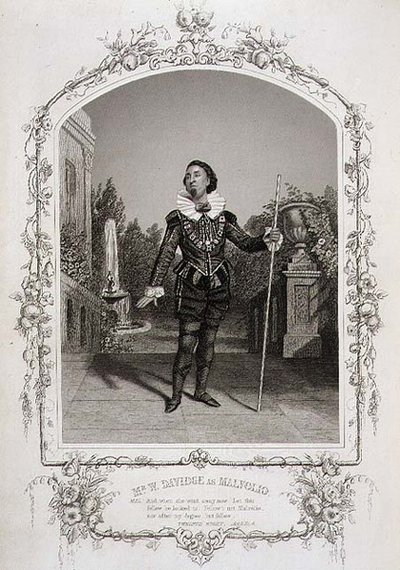 Mr. W. Davidge als Malvolio, Akt III Szene 4 von 