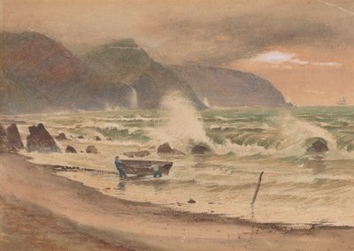 Landschaft mit zwei Männern und einem Boot von Charles Reginald Aston