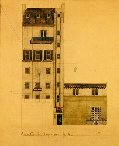 Erhebung des vorgeschlagenen Studios in Glebe Place und Upper Cheyne Walk von Charles Rennie Mackintosh
